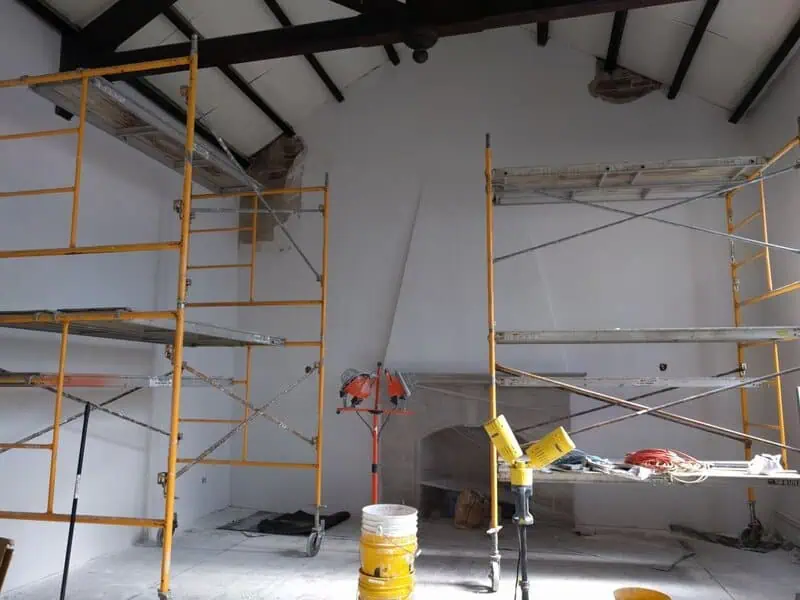 Bravo Room drywall and renovations at Adrian Armory.